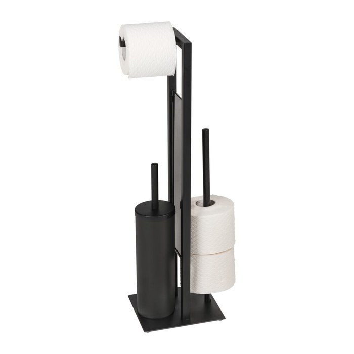 WENKO WC-Garnitur Rivalta schwarz Metall, 1 St.