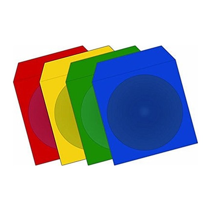 MediaRange 1er CD-/DVD-Hüllen Papier farbsortiert, 100 St.