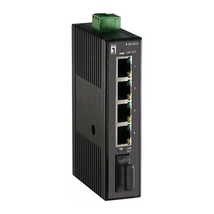 LevelOne Industr.Switch 4xFE/1xSC MM 2km +DIN Plastik