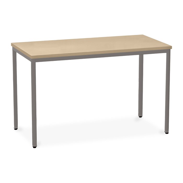 Besprechungstisch in verschiedenen Größen – G: Weißaluminium (1200 x 600 x 750 mm, Platte Ahorn)