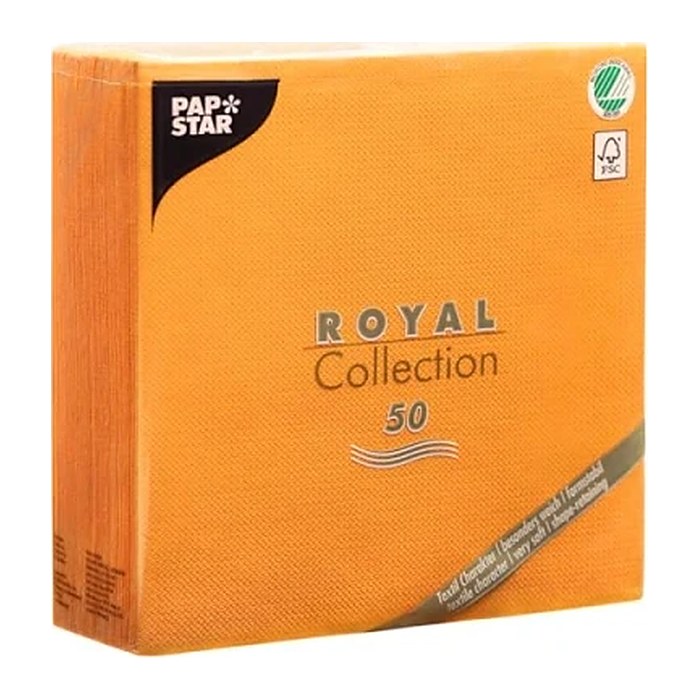 PAPSTAR Servietten orange 3-lagig 40,0 x 40,0 cm, 50 St.