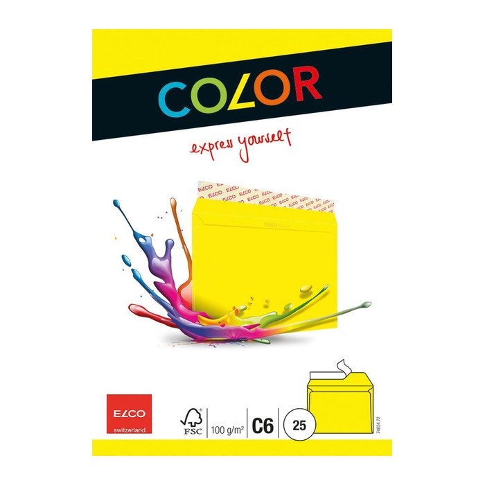ELCO Briefumschläge Color DIN C6 ohne Fenster intensivgelb haftklebend 25 St.