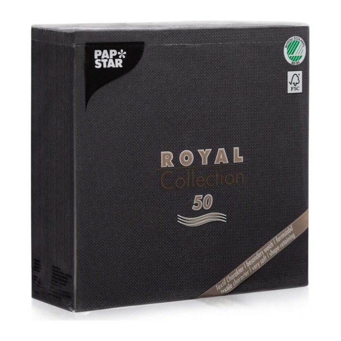 PAPSTAR Servietten schwarz 3-lagig 40,0 x 40,0 cm, 50 St.