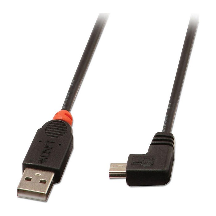 LINDY USB 2.0 Kabel Typ A/Mini-B 90° gewinkelt M/M 2m