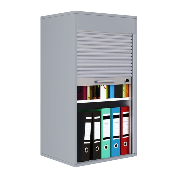 VCM my office Aktos L Rollladenschrank grau 1 Fachboden 50,0 x 40,0 x 93,0 cm
