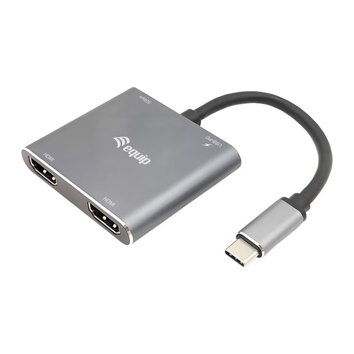 Equip Adapter USB-C->2xHDMI,3.2Gen1 100W PD,USB-C MST Adapte
