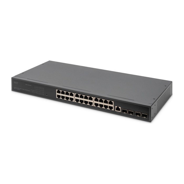 DIGITUS Switch 19" 24-Port +4x SFP+Gigabit managed schwarz