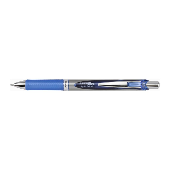 Pentel EnerGel BL80-CX Gelschreiber blau/silber, Schreibfarbe: blau, 1 St.