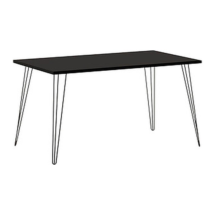 MÖBELPARTNER Fynn Schreibtisch schwarz rechteckig, 4-Fuß-Gestell schwarz 120,0 x 80,0 cm