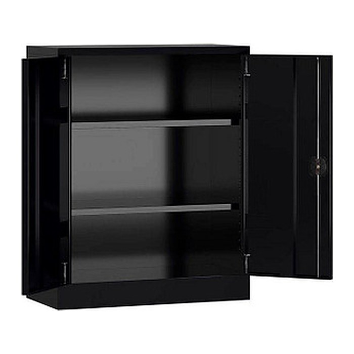 ClassiX Stahlschrank X-530319 tiefschwarz 2 Fachböden 80,0 x 38,0 x 100,0 cm, aufgebaut, 1 St.