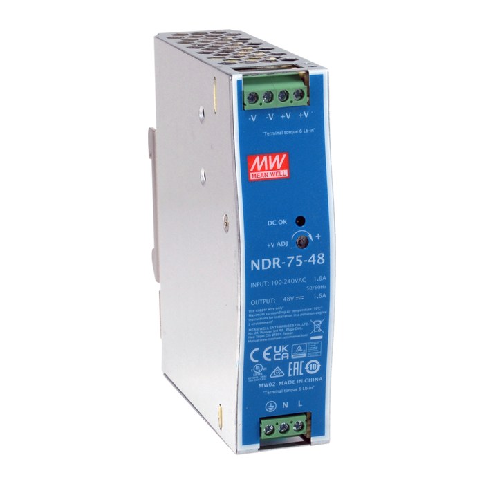 LevelOne Industrie Netzteil 48VDC/ 75W+DIN-Schiene silber