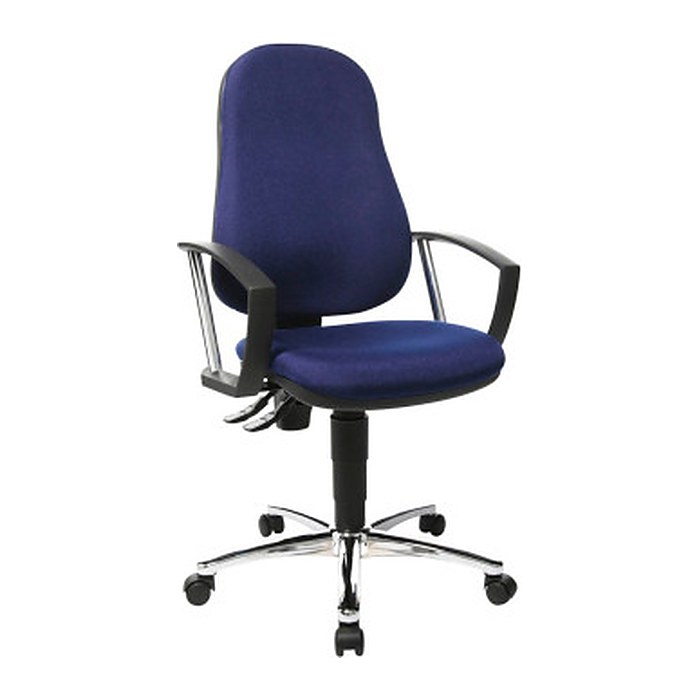 Topstar Bürostuhl Point 60 Plus, 8169A G26 Stoff blau, Gestell chrom