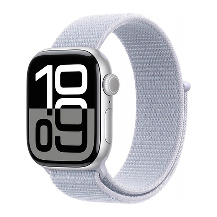 Apple Watch Series 10 42 mm Aluminium (GPS+Cellular) Sport Loop blaue Wolke, silber