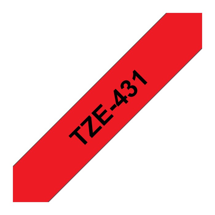 brother Schriftband TZe-431 TZE431, 12 mm, schwarz auf rot, 1 St.