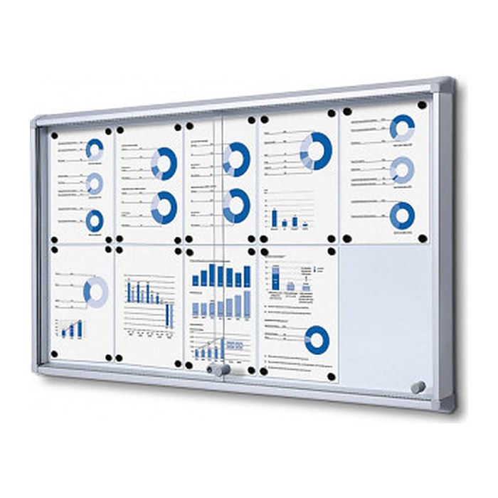 Showdown® Displays Schaukasten SL grau 10x DIN A4 116,0 x 5,9 x 67,5 cm, 1 St.