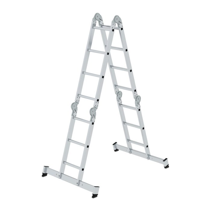 MUNK Gelenkleiter 31324 silber 2x 4 Sprossen, H: 402,0 cm
