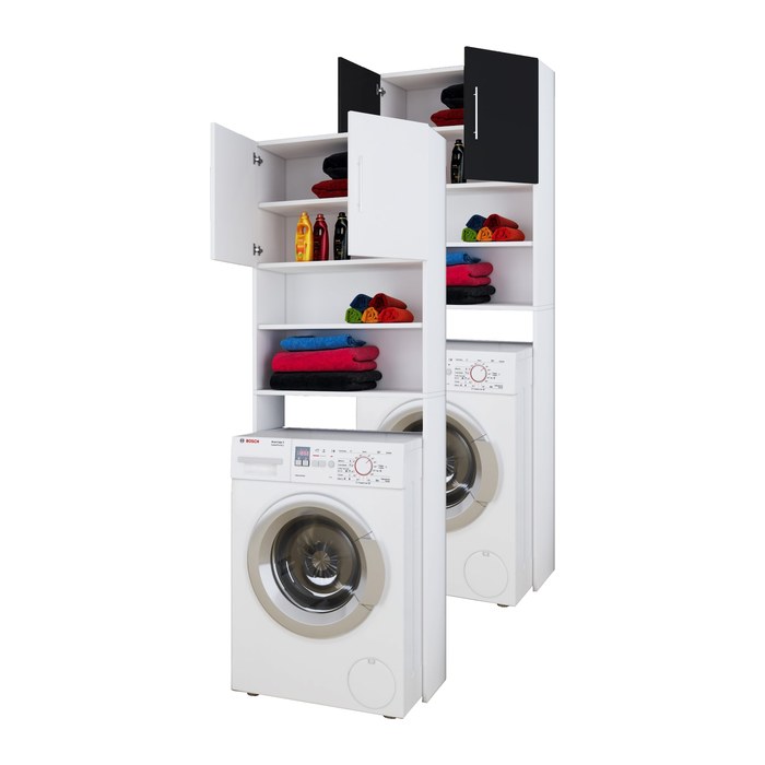 VCM my bath Waschmaschinenschrank Jutas, 911986 weiß 2 Fachböden 64,0 x 25,0 x 190,0 cm