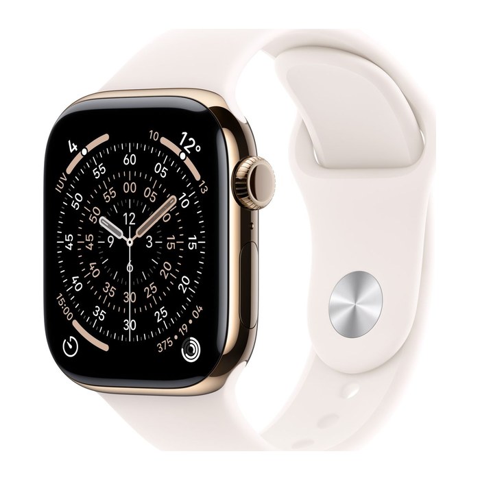 Apple Watch Series 11 46 mm Titan (GPS+Cellular) Sportarmband M/L  blassrosa, roségold