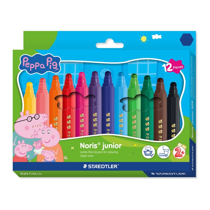 STAEDTLER Noris junior Peppa Pig Edition Filzstifte farbsortiert, 12 St.