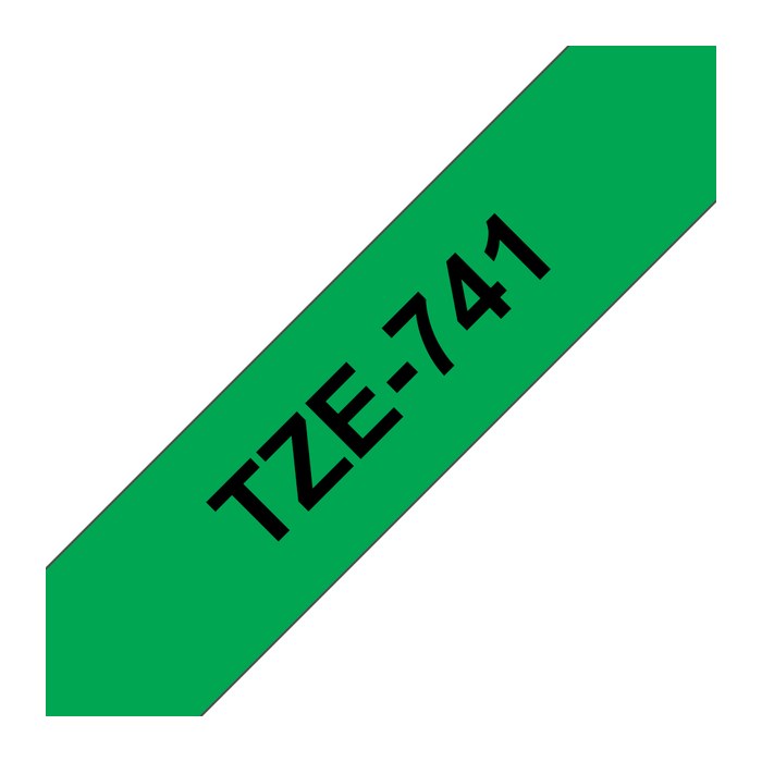 brother Schriftband TZe-741 TZE741, 18 mm, schwarz auf grün, 1 St.