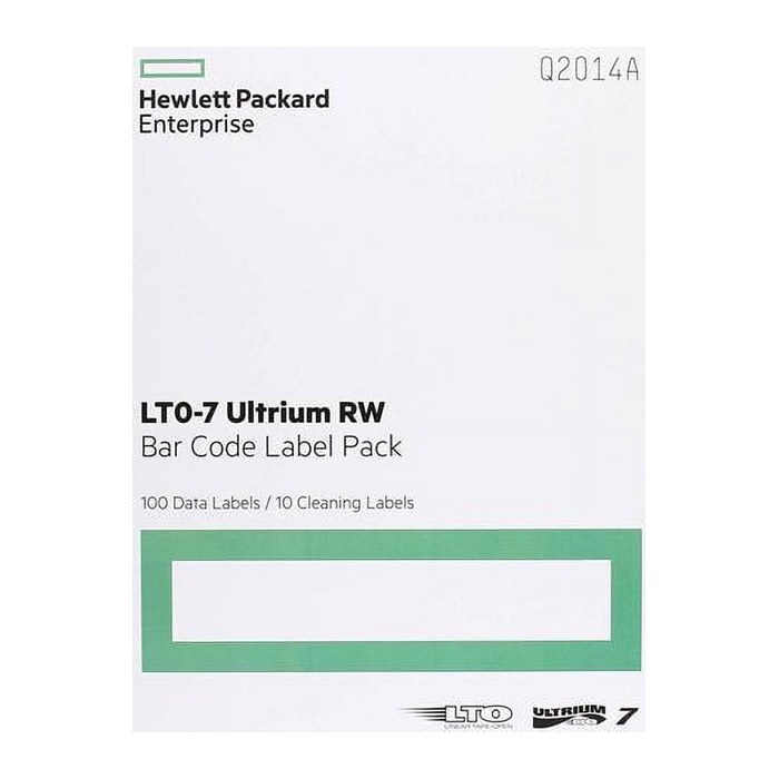 HPE LTO7 Ultrium Barcode Label RW (100+10) Q2014A
