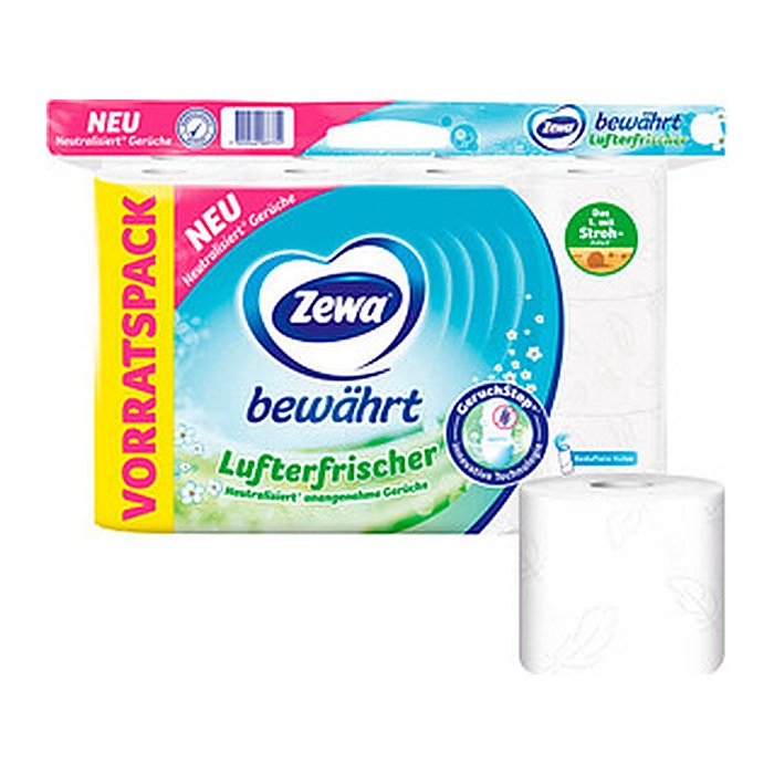 Zewa Toilettenpapier bewährt Zarte Frische 3-lagig, 24 Rollen