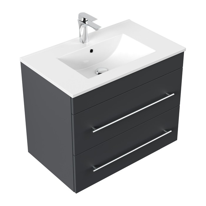 POSSEIK Waschbecken mit Unterschrank ARTEMIS 750 grafit 61,5 x 46,5 x 55,6 cm