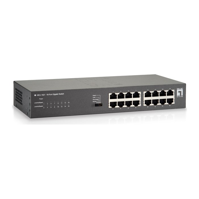 LevelOne Switch 16xGE +4-Mode Dip 19" unmanaged Metall