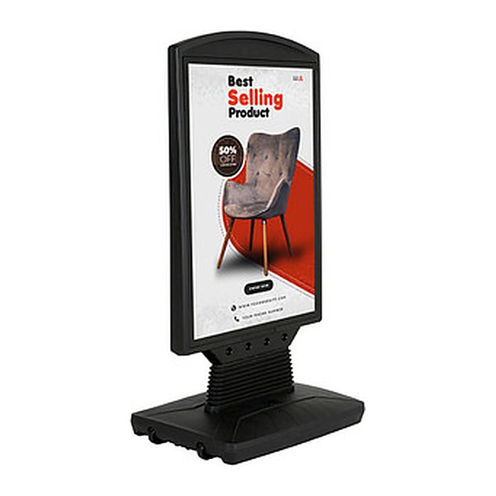 update displays Kundenstopper WindSign FLEX schwarz DIN A1 2 Fächer 70,0 x 50,0 x 129,9 cm, 1 St.