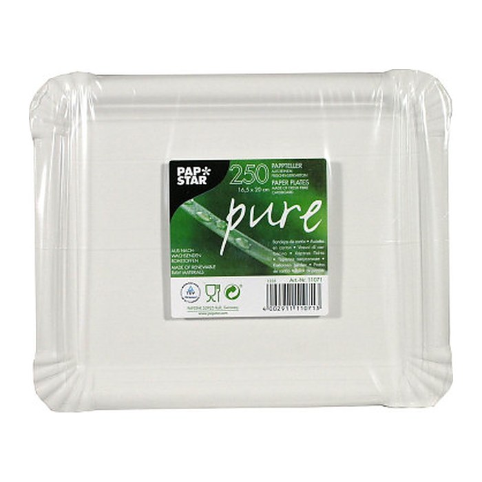 PAPSTAR Pappteller pure weiß 20,0 x 16,5 cm, 250 St.