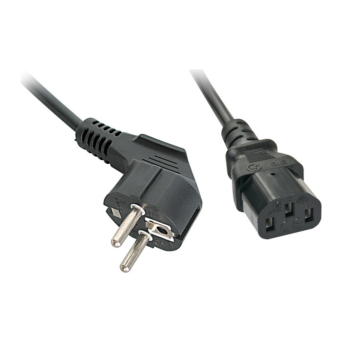 LINDY IEC-Netzkabel 0.7m Schuko-Winkelst. IEC320C13