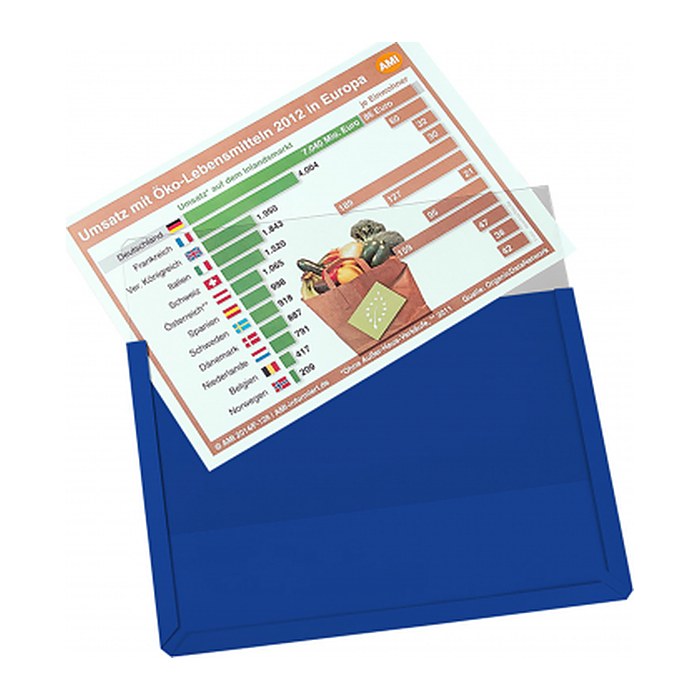 EICHNER Sichttaschen Magnetisch DIN A4 quer blau glatt 3,0 mm, 10 St.