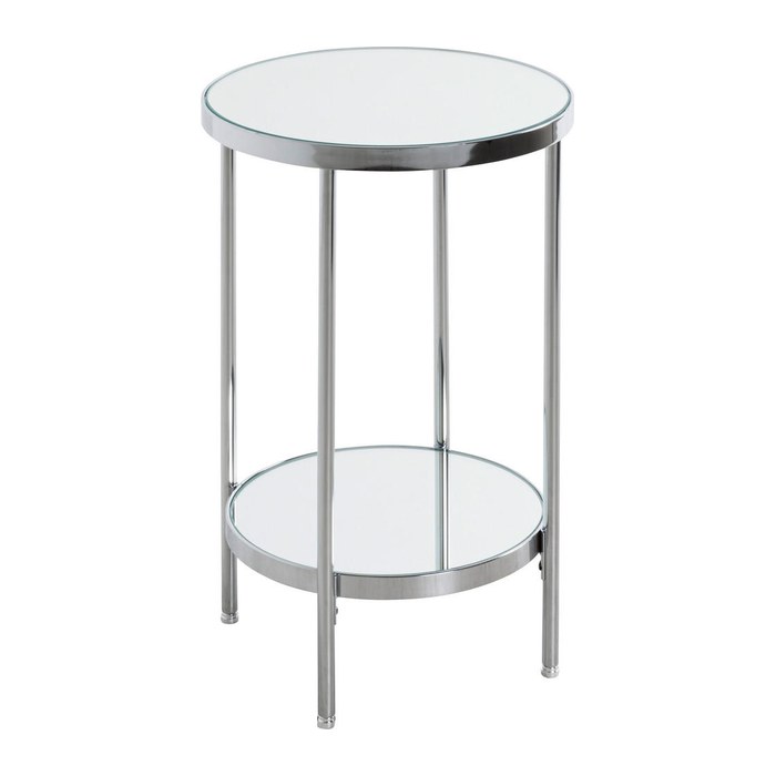 HAKU Möbel Beistelltisch rund Glas silber 28,0 x 28,0 x 46,0 cm, 1 St.