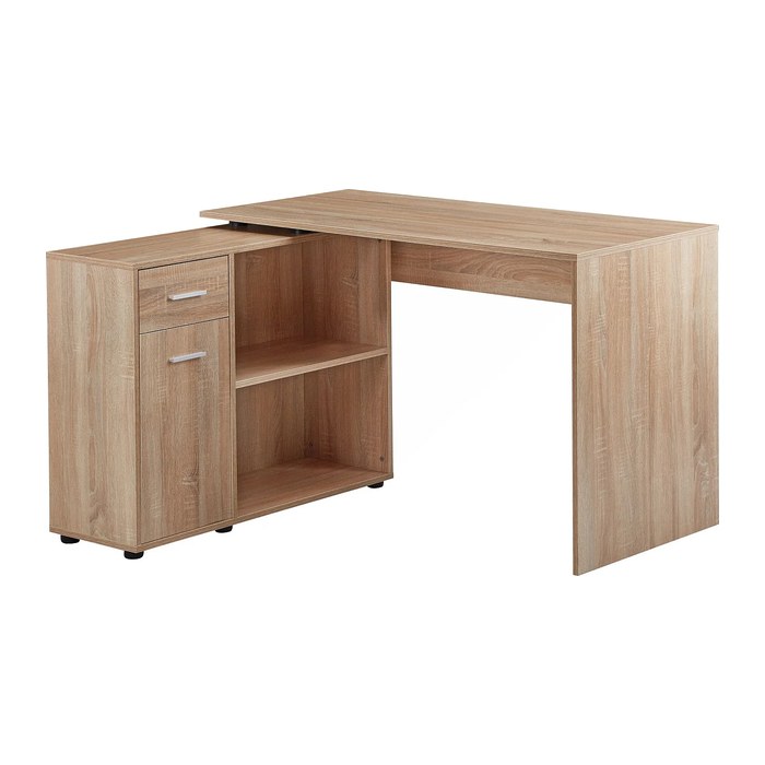 WOHNLING Schreibtisch sonoma-eiche rechteckig, Wangen-Gestell eiche 120,0 x 106,5 cm