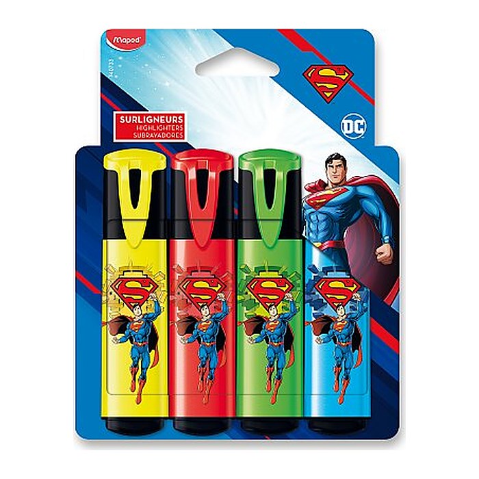 maped SUPERMAN Textmarker farbsortiert, 4 St.