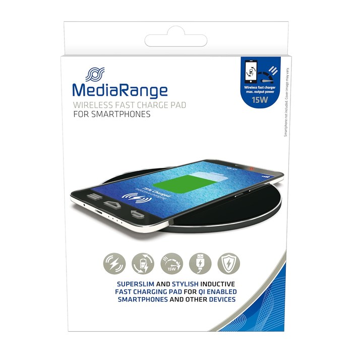 MediaRange Induktive Ladestation schwarz, 15 Watt