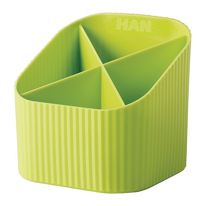 HAN Stiftehalter Re-X-LOOP lemon Polypropylen 4 Fächer 11,1 x 12,1 x 10,6 cm
