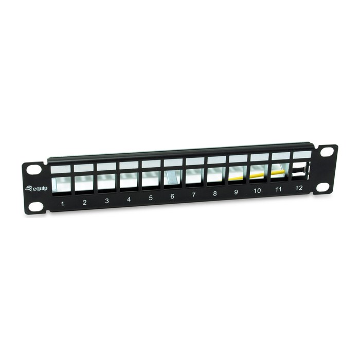 Equip 10" Patchpanel 12xKeystones FTP 1U RAL9005