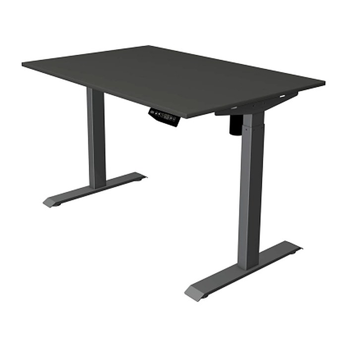 Kerkmann Move 1 elektrisch höhenverstellbarer Schreibtisch anthrazit rechteckig, T-Fuß-Gestell grau 120,0 x 80,0 cm