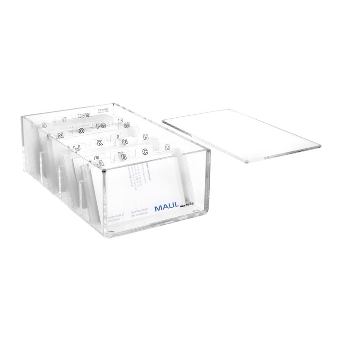 MAUL Visitenkartenbox glasklar, für 400