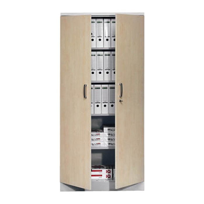 Gürkan Stahlschrank 100112 lichtgrau, ahorn 4 Fachböden 92,0 x 42,0 x 195,0 cm, aufgebaut, 1 St.