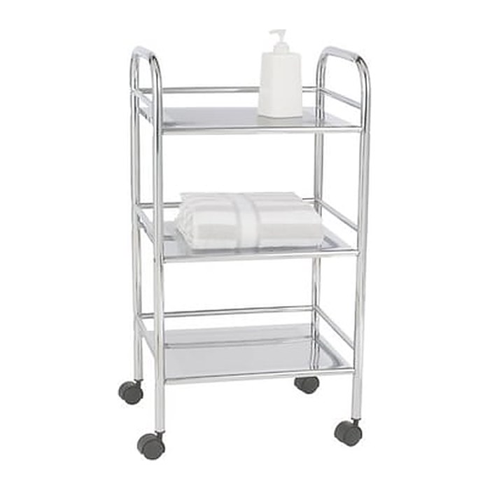 WENKO Etagenwagen Exclusiv silber 41,0 x 32,0 x 75,0 cm