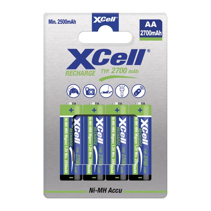 XCell Akku X2700 B4 Ni-MH Mignon AA 1,2V 2700mAh 4St.