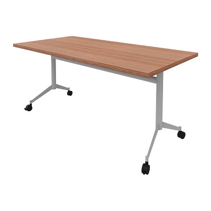 Quadrifoglio Mehrzwecktisch Pop-up nussbaum, alu rechteckig, T-Fuß-Gestell alu, 160,0 x 80,0 x 74,0 cm