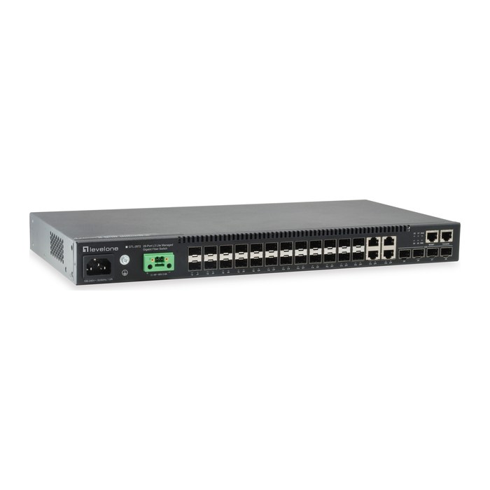 LevelOne Switch 20xSFP/4x10GSFP+/+ KILBY 19" Managed L3