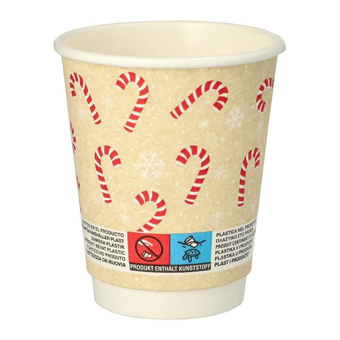 PAPSTAR Einweg-Trinkbecher Candy Canes mehrfarbig 0,2 ml, 20 St.