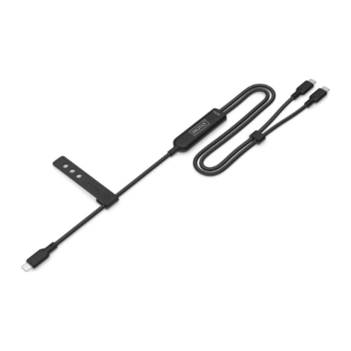 DIGITUS 2-in-1 Ladekabel USB-C 140W, 1,8m schwarz