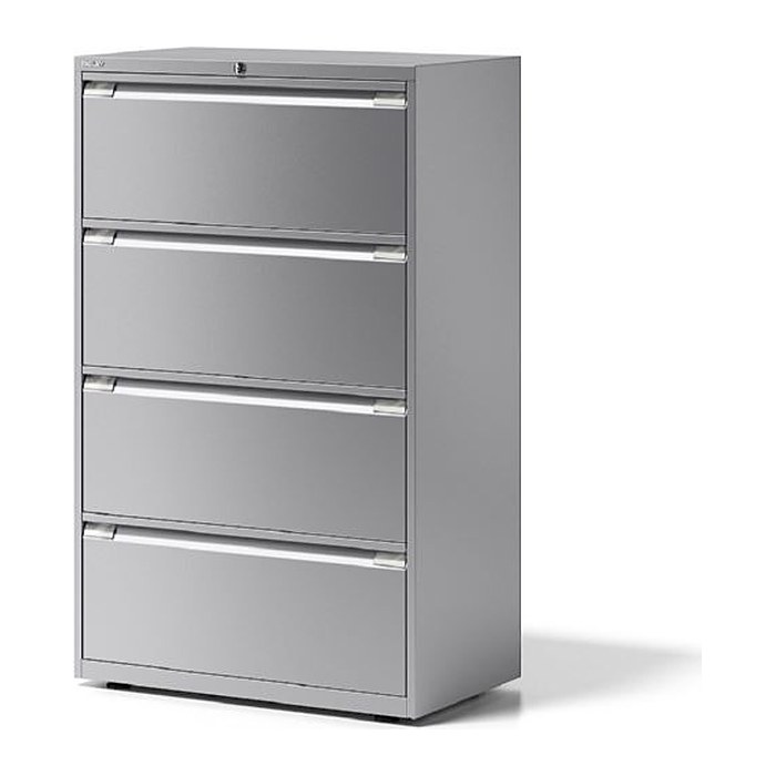 BISLEY Essentials Hängeregistraturschrank silber 4 Schubladen 80,0 x 47,0 x 130,0 cm, 1 St.