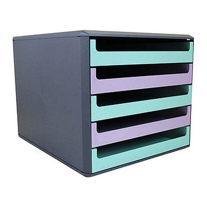 M&M Schubladenbox minze, lavendel 30057675BE, DIN A4 mit 5 Schubladen, 1 St.