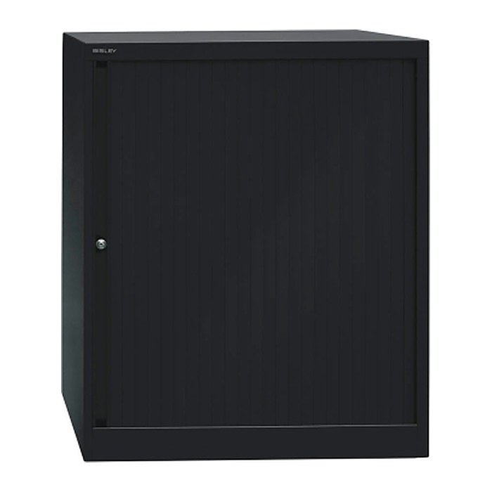 BISLEY Rollladenschrank schwarz 2 Fachböden 80,0 x 43,0 x 103,0 cm